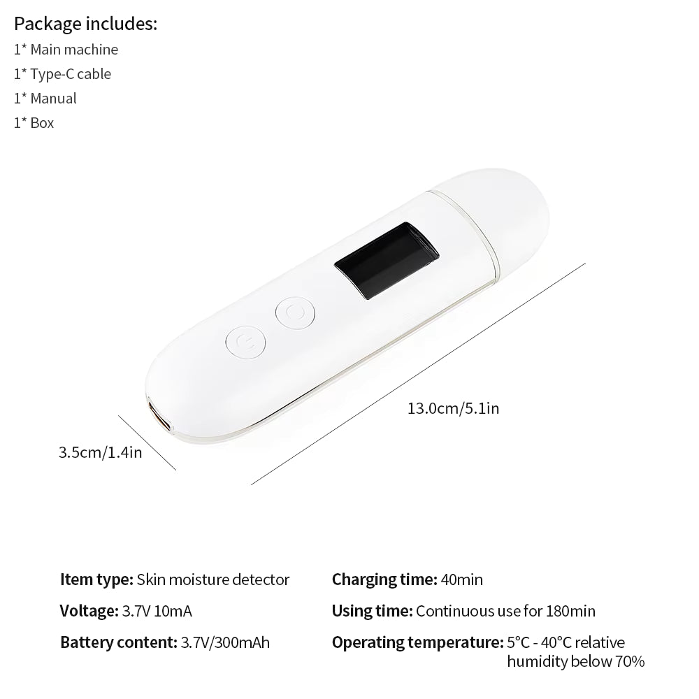 Digital Skin Moisture, Oil & Fluorescent Agent Analyzer